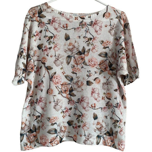 Luisa Ricci Floral Print Knit Top Made in Italy Size L - Picture 1 of 9